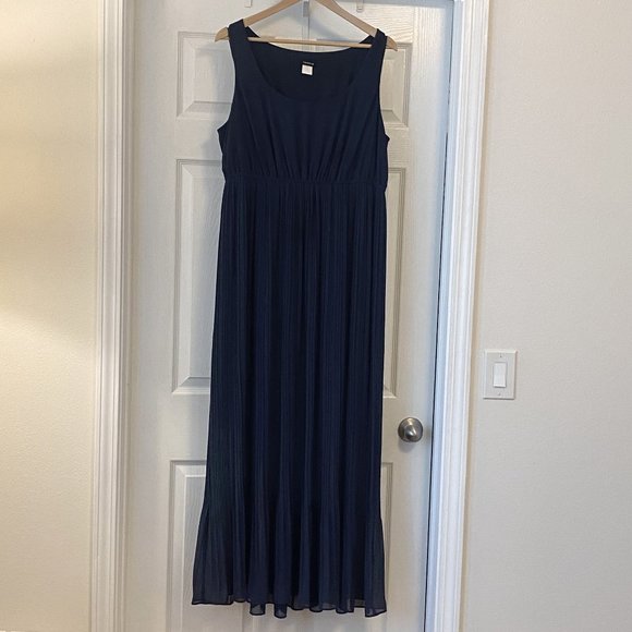 Torrid Pleated Chiffon Maxi Dress Navy - 2X - Picture 1 of 9